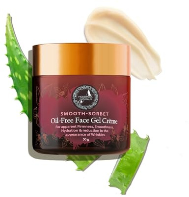 Smooth-Sorbet Ölfreies Gesichtsgel-Creme | Leichte vegane Feuchtigkeitscreme für hydratisierte, glatte und pralle Haut | Mit Hyaluronsäure, Manjistha und Aloe Vera | Dermatologisch getestet | 50 g