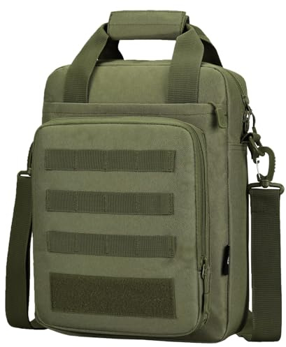 ZHIERNA Taktische Aktentasche Umhangetasche Schultertasche Kleine Herrentasche Kuriertasche, Heavy Duty MOLLE Handtasche für Arbeit, Reisen, Camping, Wandern
