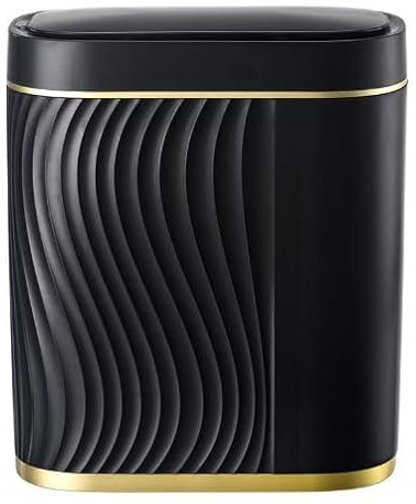 Sensor Mülleimer, 8L Automatischer Mülleimer, Berührungsloser Mülleimer Bad, Mülleimer Küche mit Deckel, Mülleimer mit Sensor, Mülleimer Büro, No Noise Wasserdicht Mülleimer Sensor(Schwarz)