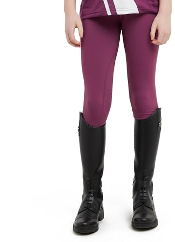 Royal Scot Kids' Ivy Knee Patch Riding Tights, High Waisted Breeches, Horse Riding and Equestrian Clothing (UK, Age, 11 Years, 12 Years, Regular, Red)