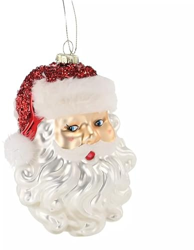 MIKONI Weihnachtskugeln Christbaumkugel aus Glas Christbaumschmuck Figuren Mundgeblasen Weihnachtsbaumkugeln (Weihnachtsmann)