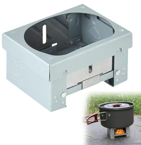 Portable Solid Fuel Stove, Foldable Mini Camping Stove for Solo Camping, Hiking, Picnic, BBQ - Pocket Size