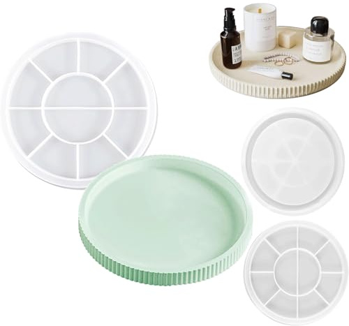 Runde Silikonform Tablett 22,5cm, für Epoxidharz Schmucktablett DIY | Dicker flexibler Silikon, leicht zu entformen, vielseitig nutzbar als Tee- und Schmucktablett, Gießform für DIY Handwerk