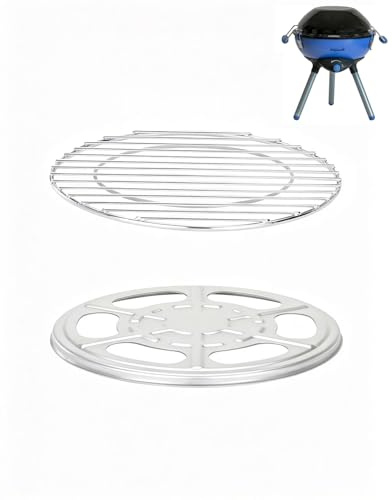 WELL GRILL Edelstahl Grillrost & Hitzereflektor für Campingaz Party Grill 400CV 400R Ersatzteile, BBQ Hitzeschild und Rund Grillroste für Campingaz Campingkocher Gasgrill Camping