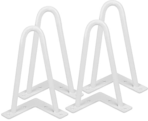 XUANYU Pieds Métal de Table Lot de 4 Pieds de Meubles Forte Jambes en Métal de Bricolage, Hauteur en 20 cm, Blanc