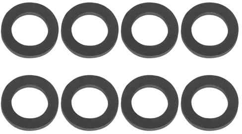 PATIKIL M10 Silicone Flat Washer, 8 Pcs 10mm ID 16mm OD Plain Washer Grommets O-Ring Sealing Gasket Spacer for Faucet Pipe Water Hose Shower Door Handles, Black