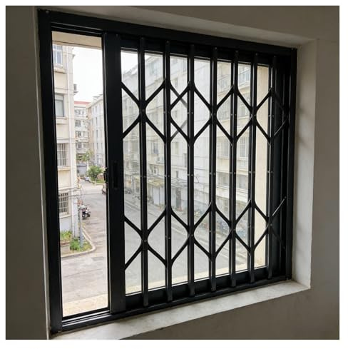 Protectores de ventana para seguridad del hogar, rejillas de protección contra burg de aluminio para sótano y dormitorio, barras de seguridad ajustables de 60 x 90 cm