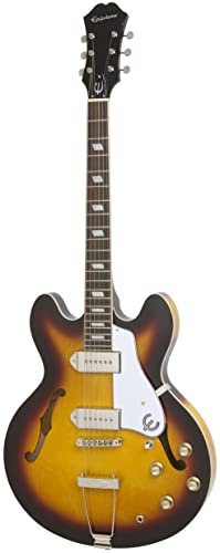 Epiphone Casino Thin-Line Hollow Body E-Gitarre (Vintage Sunburst Lack, Mahagoni Hals, Ahorn Korpus)