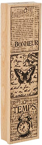 Florilèges Design Scrapbooking-Stempel, kleine Vintage-Etiketten, Holz, Gummi, beige, 5 x 4 x 2.5 cm