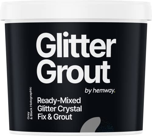 Hemway Ready Mixed Glitter Grout 4.5kg Grey Grout/Black Holographic Glitter
