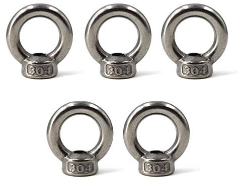 M8 Ring Shape Lifting Eye Nut 304 Stainless Steel Threaded Nut Fastener-5 Pack