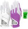 Zero Friction Damen Kompressions-Passform Synthetisch Universal-Passform Golfhandschuh 2 Packung, Einheitsgröße, Weiß/Lavendel