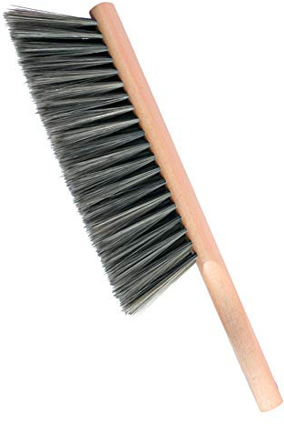 OAKART Hand Brush Soft Bristles Oiled Beech Wood Handle Small Natural Duster 14 Inch Long (Gray)