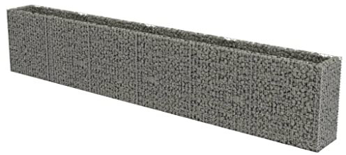 vidaXL Gabione Hochbeet für den Außenbereich, Garten, Garten, Park, Steinkäfig, Korb, Landschaft, Garten, Pflanzgefäß, Blumenkasten, verzinkter Stahl, 540 cm