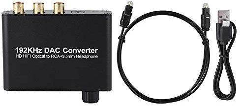 Decodificador/convertidor de audio analógico digital DTS/AC-3 5.1 canales, convertidor adaptador de audio estéreo con control de volumen Jack RCA de 3.5 mm, soporte L/R, SPDIF, coaxial óptico