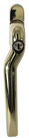The Venetian Slimline Espag Window Handle in Polished Brass - Low Profile Design so can be Used Behind Window Blinds (Left Hand)