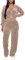 Minetom Trainingsanzug Damen Hausanzug Set Jogginganzug Samt Sportanzug Freizeitanzug 2 Teilig Kapuzenjacke Mantel Langarm Reißverschluss Sporthose Velours Hose Z1 Khaki 44