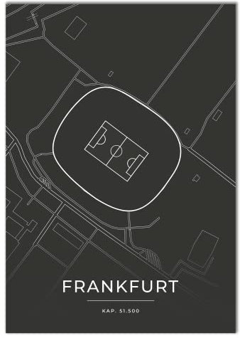 Vacentures Frankfurt Stadion Poster - Fussballstadion-Poster - Geschenk für Fußballfans (30x40 CM)