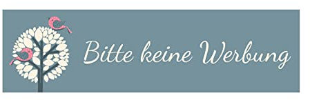 banjado Keine Werbung Aufkleber Briefkasten - UV-beständig & wetterfest - Sticker mit lustigem Motiv für Tür, Postkasten oder Büro