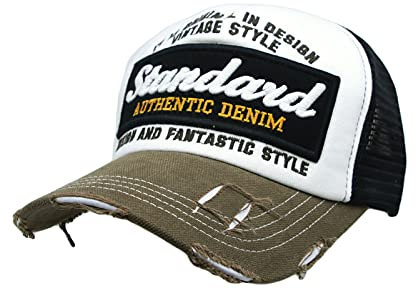 MarkMark Standard-Stickerei Vintage Mesh Trucker Baseball Cap KR11346, grün, 58