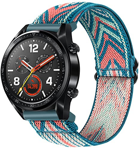 SITAFU Correa para Huawei Watch GT 2/GT 3 46mm, 22mm Pulsera de Nylon Elástica para Huawei Watch GT 46mm, Correas de Repuesto Ajustables para Huawei Watch GT2 Classic/GT2 Pro 46 mm/GT 2e/GT Sport