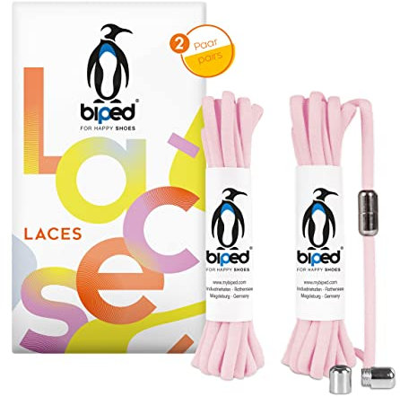 biped LACES 2 pares de cordones elásticos con cápsula de metal cordones de goma con cierre giratorio sin ataduras, zapatillas deportivas y zapatillas deportivas- ovaladas 4,5 mm z2911(#11 baby pink)