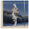 DSD Design-Studio Drechsler Fensterbild Kindheitstraum Plauener Spitze Weihnachts-Deko Giralnde mit Glocken und Spielzeug 41 x 14 cm