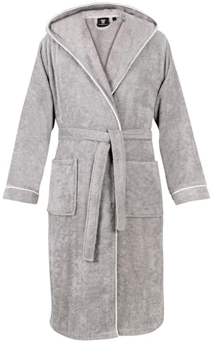 LAYNENBURG Bademantel Herren Frottee - Kapuze - Lang - 100% Baumwolle (360g/m2) - OEKO TEX Standard 100 - Größe M, L, XL, XXL, 3XL