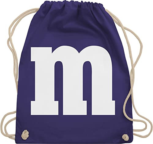 Turnbeutel Rucksack - Karneval Fasching - Taschen - Gruppen M und M Aufdruck I M&M Kostüm Gruppe I MundM & M I MM I Fastnacht I Fasnacht I Fasnet - Unisize - Lila - rucksäcke jga karnevalsbeutel