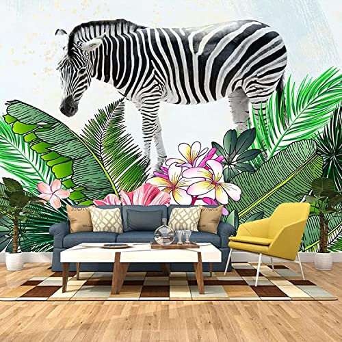 3D Fototapete Selbstklebend Wandbild Tierisches Zebra Wandfotokunstwandposter Wandaufkleber Für Wohnzimmer Tv Sofa Themenhotel Luxus Korridor Hintergrund Wandmalerei Heimtextilien 140(B) x70(H) cm