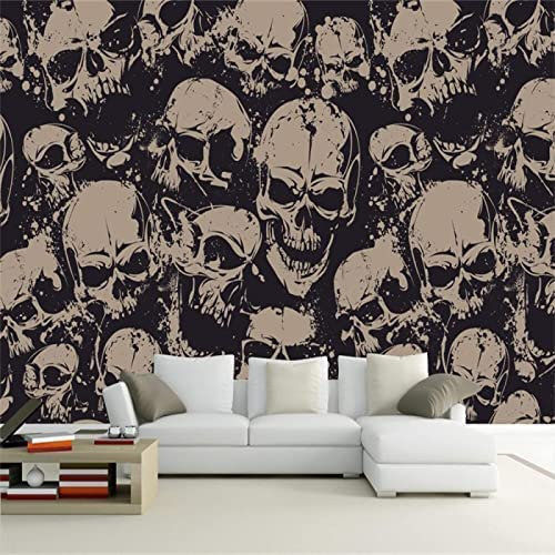 Abstrakte Schädel-Horror-Kunst Fototapete 3D Wandbilder, Panoramawandbilder Große Tapete Dekoration Gemälde Tapete, Geeignet Für Wohnzimmer Und Schlafzimmer Kinderzimmer 350 (Breite) x 256 (Höhe) cm