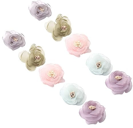 VILLCASE 10st Für Diy-stirnband Zubehör Für Blumenkragen Stoffzubehör Selber Machen Haare Chiffon Rose Chiffon-blumen Handgemachte Diy Bastelblume Koreanische Version Der Stoff