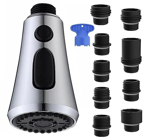 3 Modi Brausekopf Küchenarmatur,Wasserhahn-Zubehör, Küchenarmatur Dusche Ersatz Brausekopf,mit Hochdruckspülung Taste, für Küchenarmatur&Spültischarmatur (Galvanisiertes)