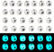 Boutigem Lot de 52 perles cubiques en silicone avec lettres de l'alphabet de A à Z - 12 mm - Perles phosphorescentes en silicone pour la fabrication de bijoux et les loisirs créatifs