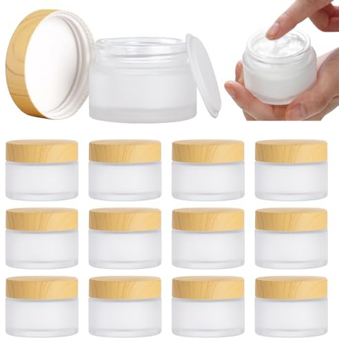 Contenant Cosmetique Vide, 12 Pièces Creme A Depolir Le Verre 30g, Pot Vide Cosmétiques, Pots Cosmétiques Vides Pour Cosmétiques Crèmes Poudre Lotion