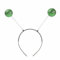 Haarband Alien Haarreif Kopfschmuck Fascinator Stirnbänder mit 2 runden schwingenden Kugeln Glitzer Disco Bälle Accessoire zu Karneval Haarschmuck für Damen & Herren (Green)