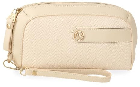 Pepe Jeans Sprig Sac à dos décontracté pour femme, sac à main, porte-monnaie et portefeuilles, système RFID, cuir synthétique de Joumma Bags, Beige, Talla única, Sac à main