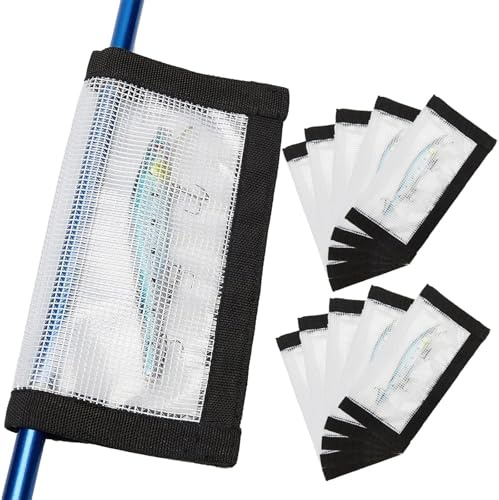 MOPHOEXII Fishing Lure Wraps 4-10 Pack Durable Clear PVC Lure Wrap for Fishing Rod Saltwater Hook Covers,Keeps Children, Pets and Fishermen Safe from Sharp Hook
