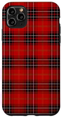 iPhone 11 Pro Max Red, Black, and White Tartan Plaid Pattern Case