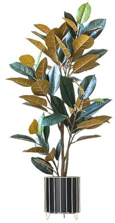 Kunstpflanze Grüne Pflanze im nordischen Stil, künstlicher Baum im Topf, Gummibaum, Typ Boden, Bonsai, Innendekoration, Simulation, gefälschter Baum Künstliche Pflanzen (Size : 130cm)