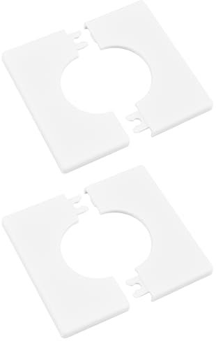 UFURMATE Couvertures de paroi de tuyau, 2Pcs 42mm diamètre ABS plastiques carrés plaques d’écusson couvertures de plaque de tuyau auto-adhésives pour la décoration (blanc)