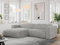 MKS MEBLE Ecksofa Cord, Sofa Cord L-Form, Wohnlandschaft L-Form, Modern Design Couch, Sofagarnitur, Couchgarnitur, Polsterecke - Pasadena - Hellgrau Cord - Links Seite