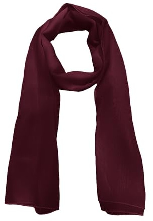 World of Shawls Chiffon Scarves Wraps for Wedding Party Special Occasions Women Plain Neck Scarf Soft Headwrap Girls Headscarf Sheer Wrap (Maroon)