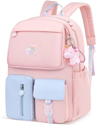 Chukamalilayi Regenbogen, Vorschulrucksack, wasserdicht, Schulrucksack, kleines Kind, Büchertasche für Teenager, Mädchen, Geschenk, rose, 41*30*12cm