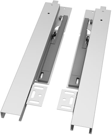 VADANIA Glissière de tiroir sous plan de 600 mm, fermeture en douceur, montage et support par le bas, capacité de charge de 40 kg, extension complète à 3 volets, 1 paire