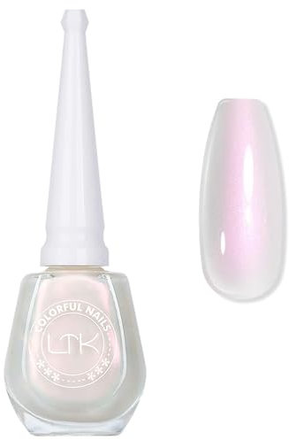 Pearl Nail Polish - White Pearlescent Shell Pink Nail Varnish - Quick Dry, Long-Lasting, Breathable - No UV Needed