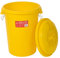 Red Gorilla Bin 50 Litre with Clip Lid Yellow Stackable Storage Plastic Lightweight Weather Resistant Frost Proof for Indoor Outdoor Waterproof Waste Bin for Garden Garage Kitchen Home Recycling