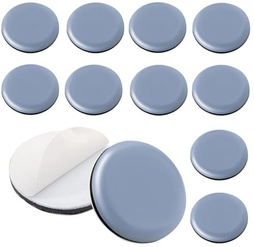 HTTYHT 12 Stück Teflongleiter Selbstklebend Rund Ø 40 mm Möbelgleiter Teflon PTFE Mobile Möbel Effektiv Schützen Bewegen Bodengleiter Teppichgleiter für Stühle Böden Teppiche Schwere Möbel