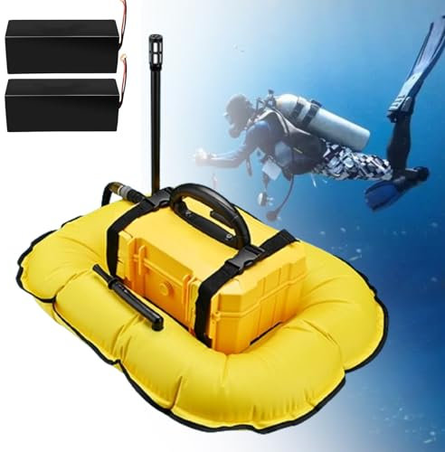 MhWrughts Compresor de Aire para Buceo de 3/5,5 Horas, Ventilador de Buceo de Fondo Inflable, regulador de respiración, máquina de Buceo Desmontable, para la búsqueda de Oro bajo el Agua,Twobatteries