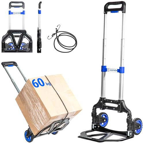 HOSTRÖM Sackkarre klappbar Aluminium, leicht & kompakt, 2 Räder, Tragkraft 60 kg, Umzug & Transport, 5 Jahre Garantie